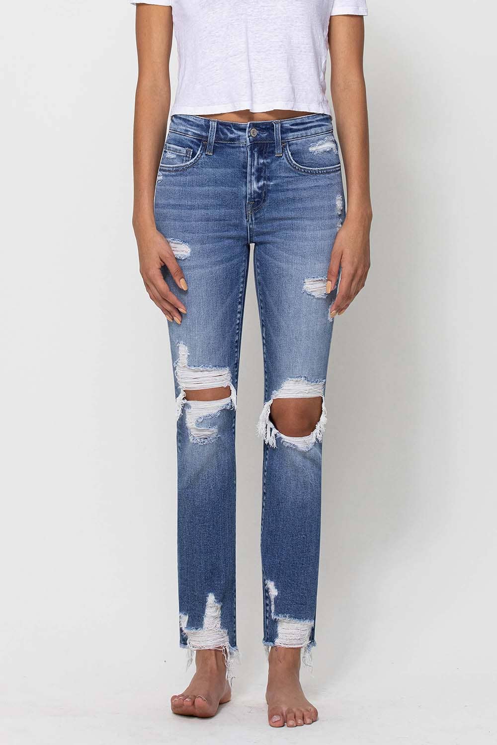 The Mid Rise Straight Jeans by Flying Monkey