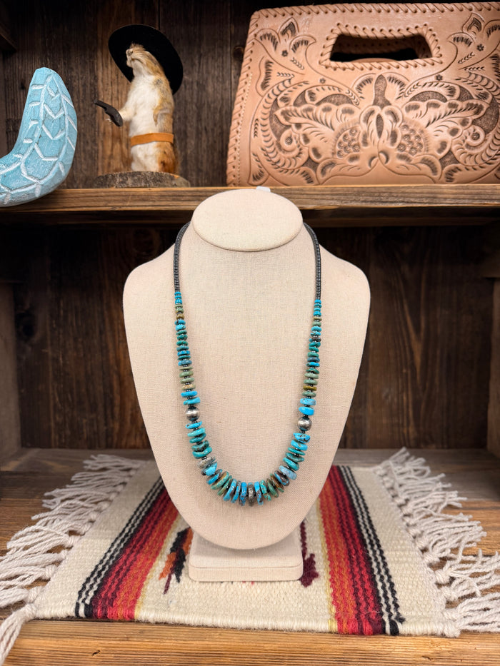 The Turquoise Graduated 23” necklace