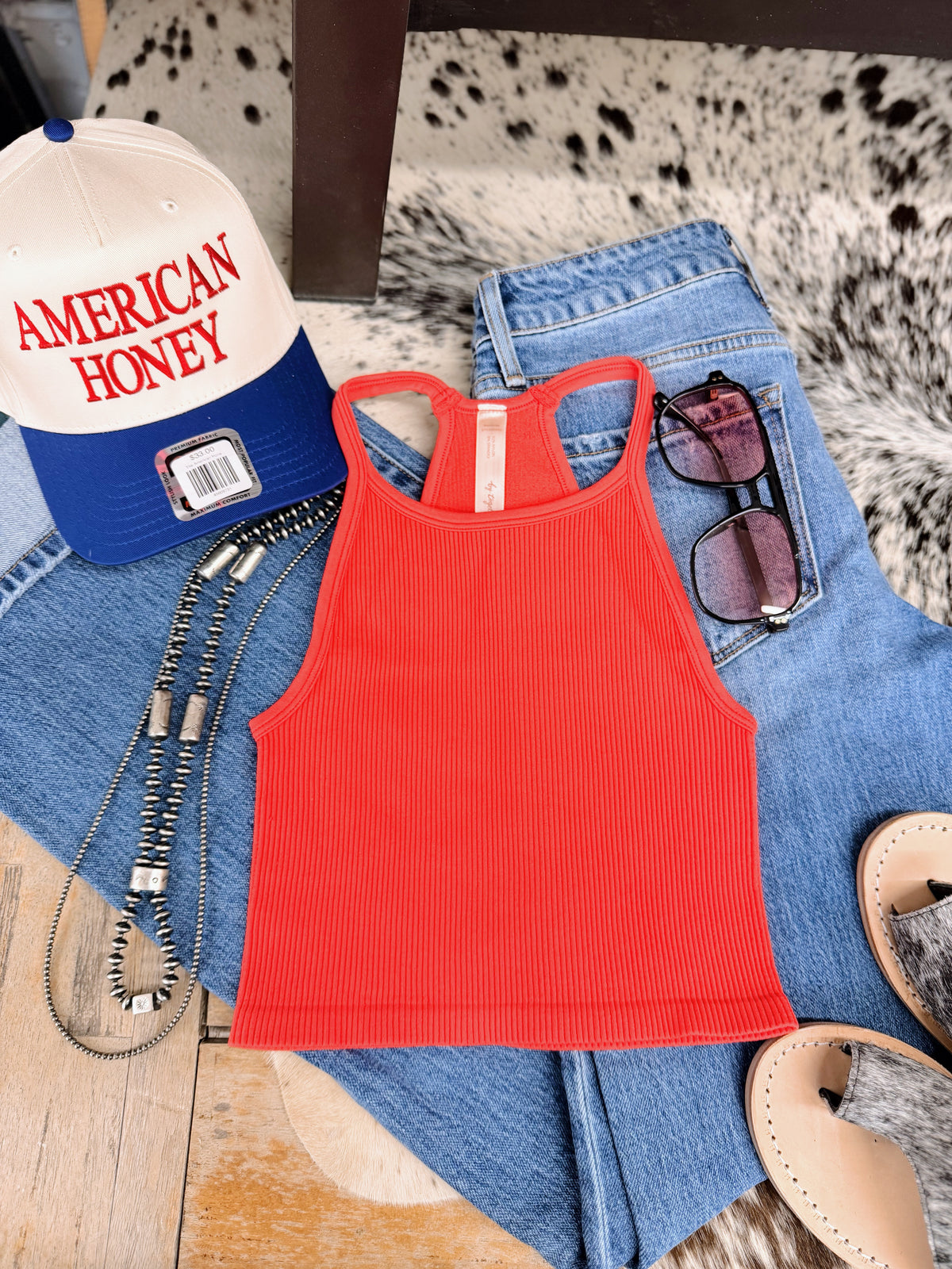 The Red Halter Neck Top