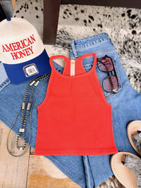 The Red Halter Neck Top