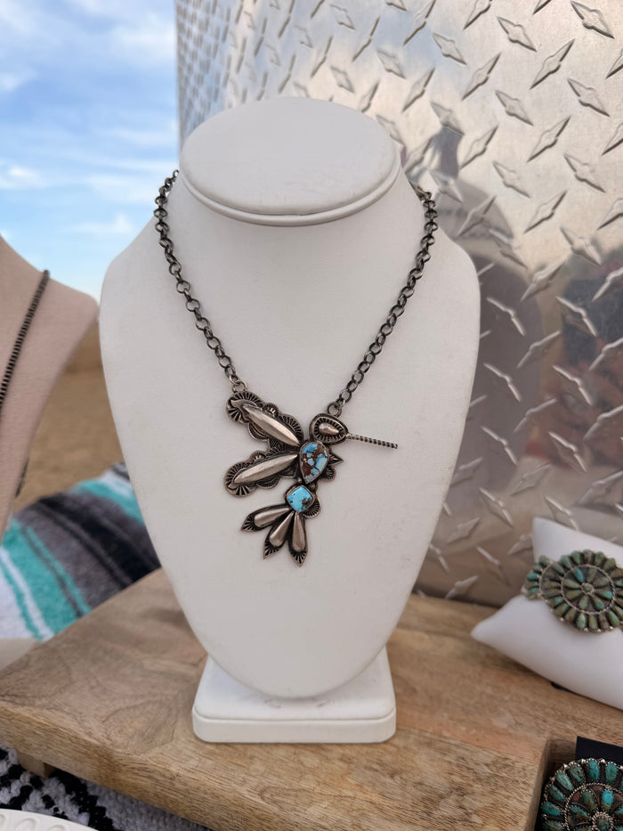 The Golden Hills Hummingbird necklace