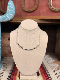 Torpedo pearls on paper clip necklace