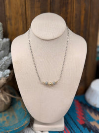 The Tika Gold x Silver pearl Necklace