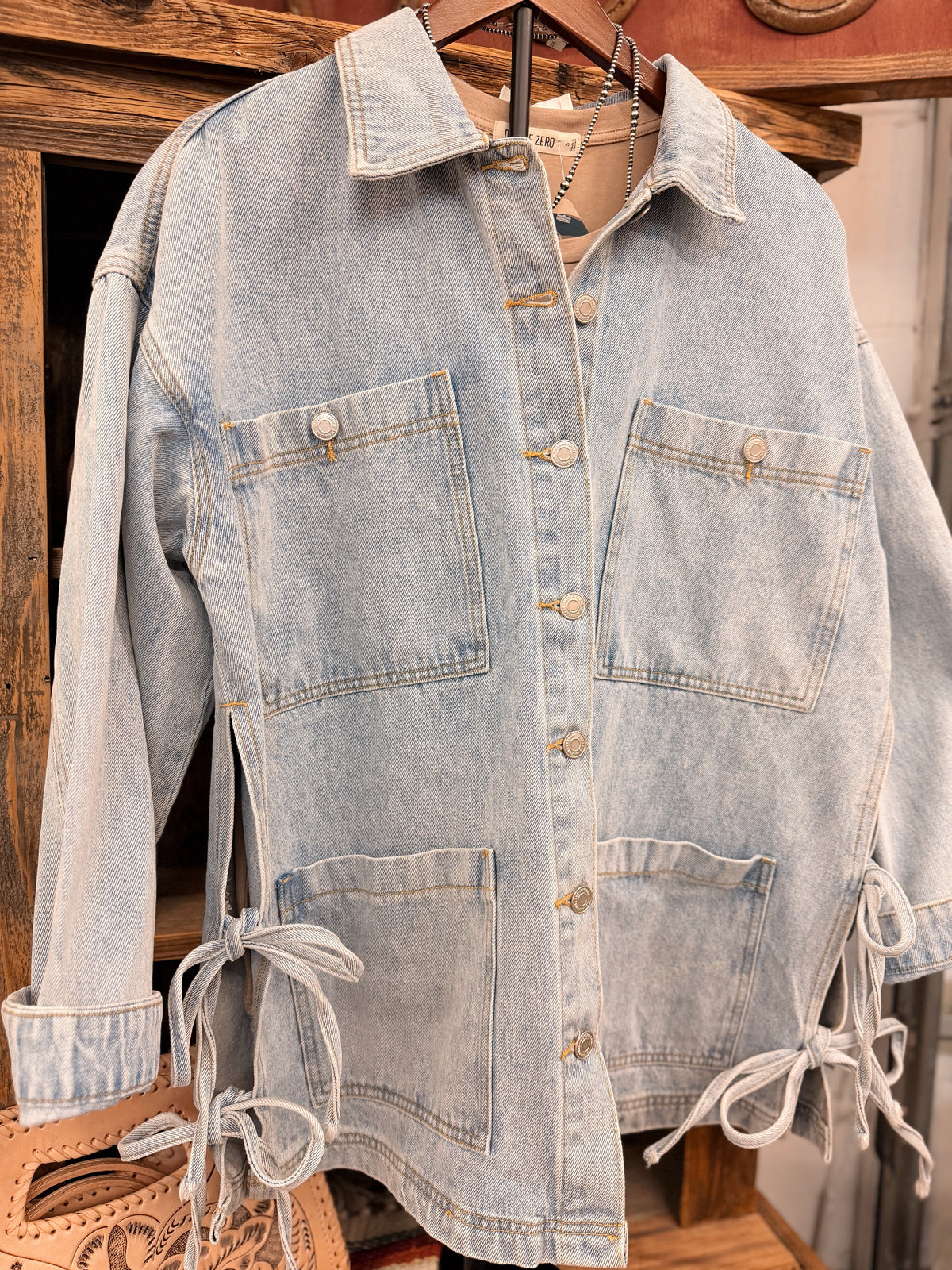 Your Grandmas Denim Jacket w/ Bows