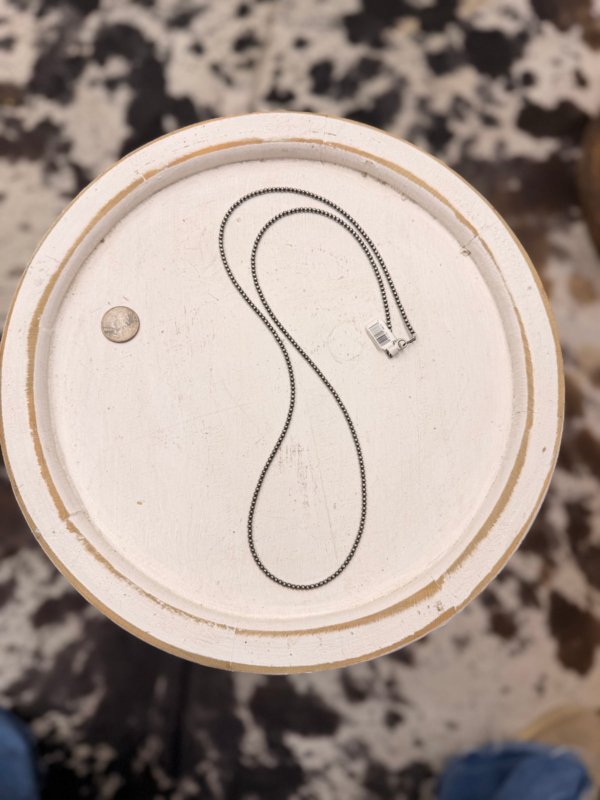 The Marg 3mm Long Silver Pearl Neklace