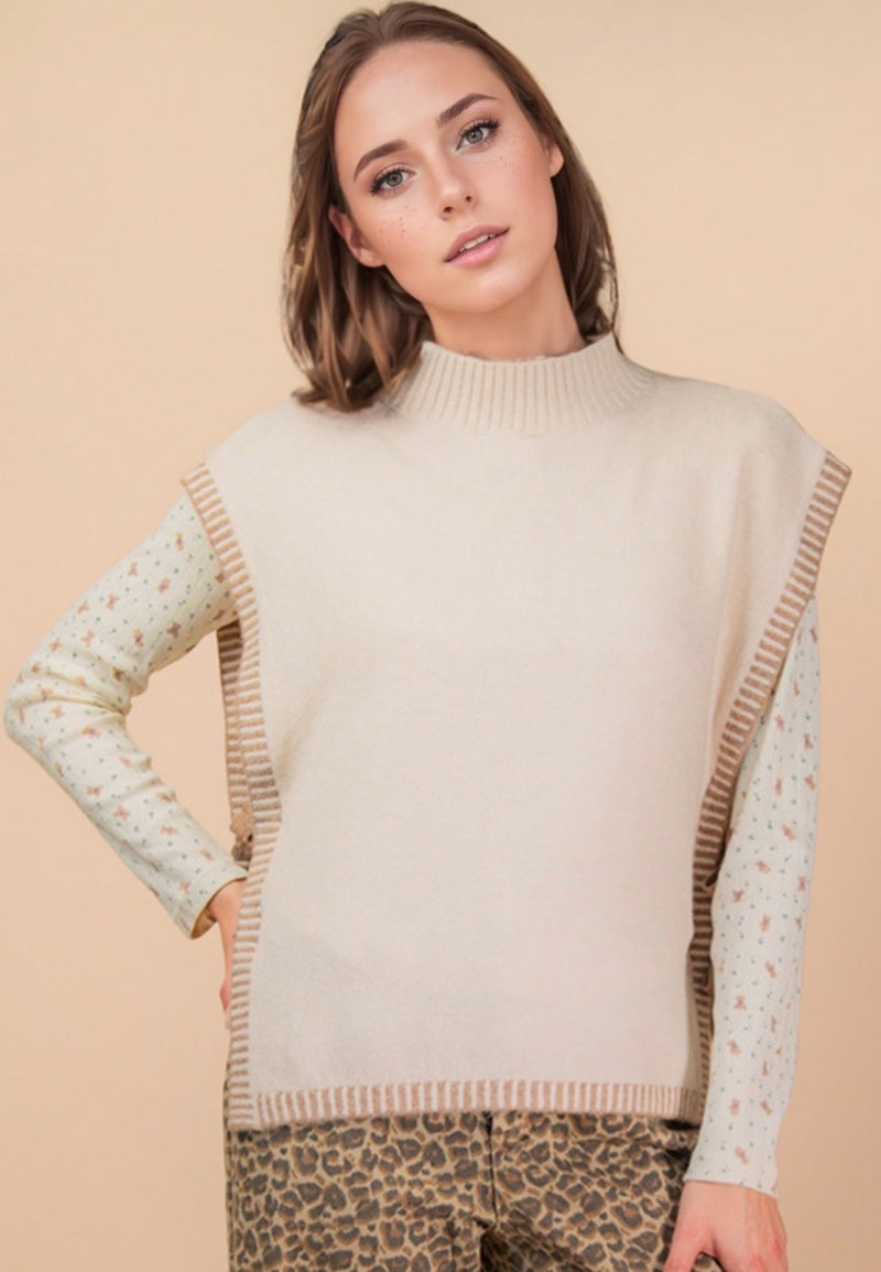 The Lara Oatmeal Sweater Vest