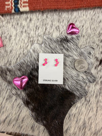 The Triple Stone Pink Opal Earrings