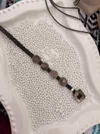 The Black Leather Concho Bracelet