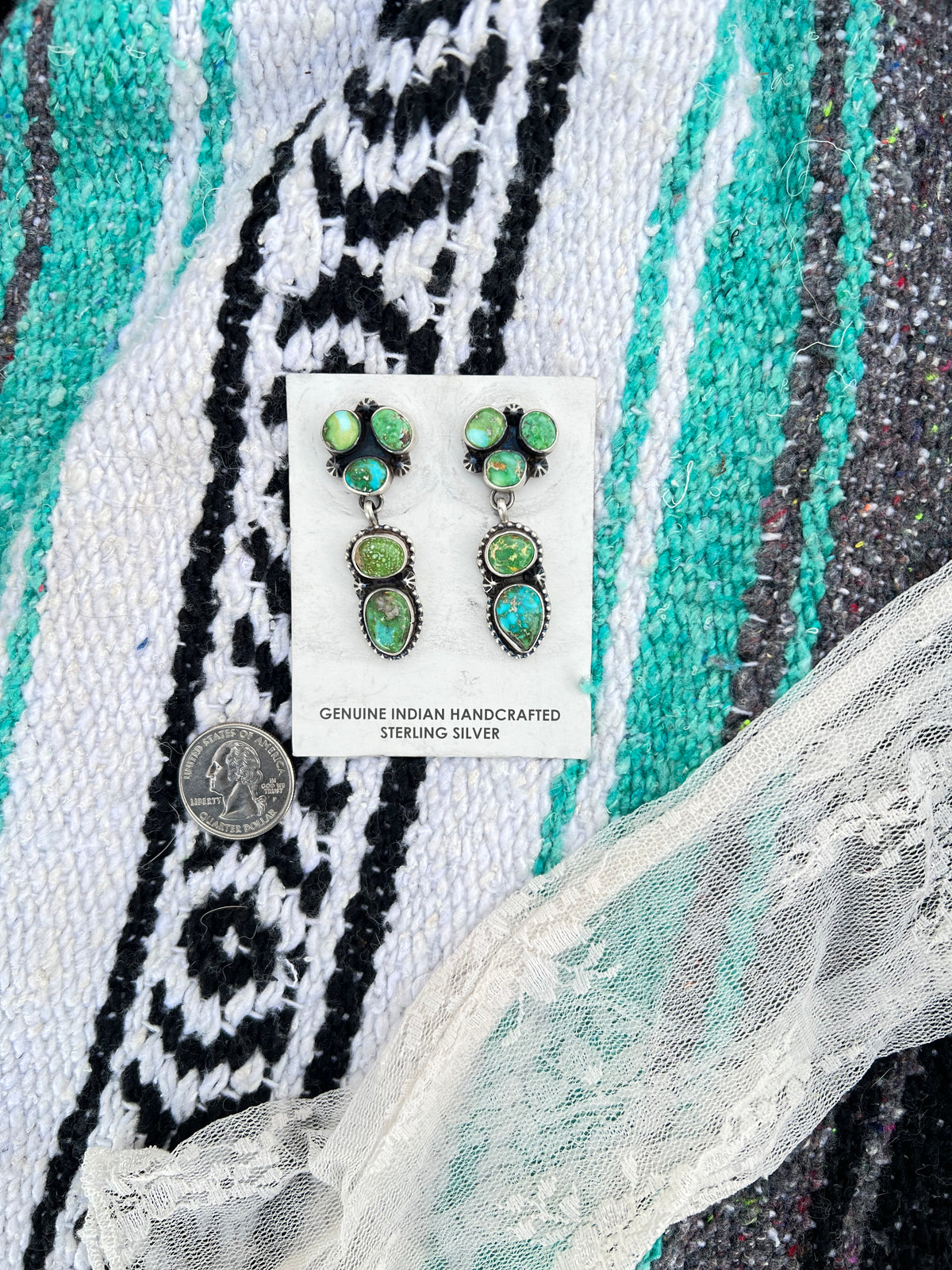 The 5 Stone Sonoran Gold Turquoise Earrings