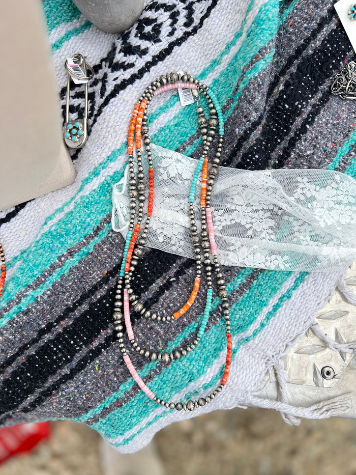 The Dixie 60" Multi Stone Pearls