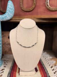 Torpedo pearls on paper clip necklace