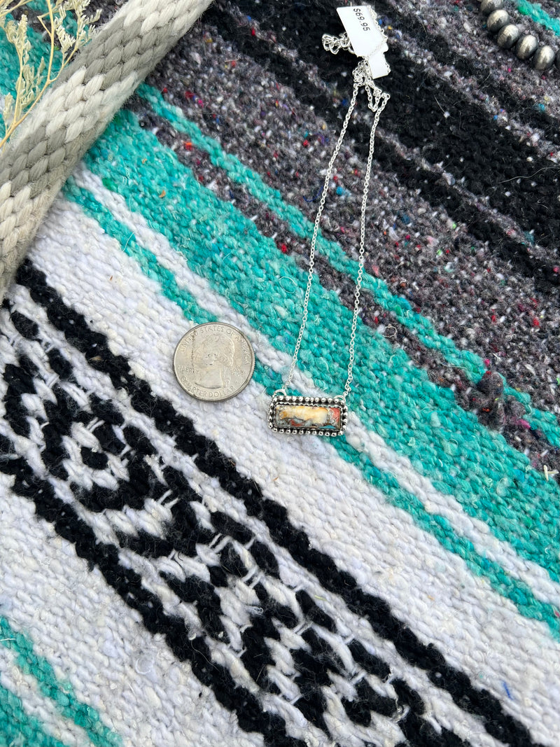 Mini Turquoise and Spiny Oyster Bar Necklace