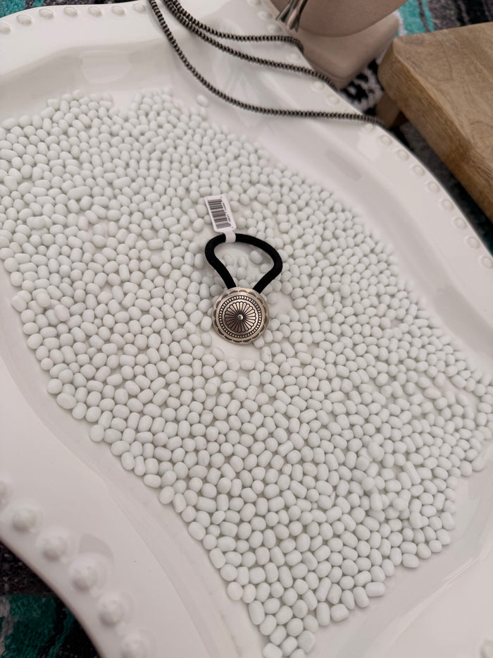 The Silver Concho hair tie