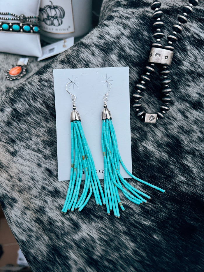 The Turquoise Tassel Earrings