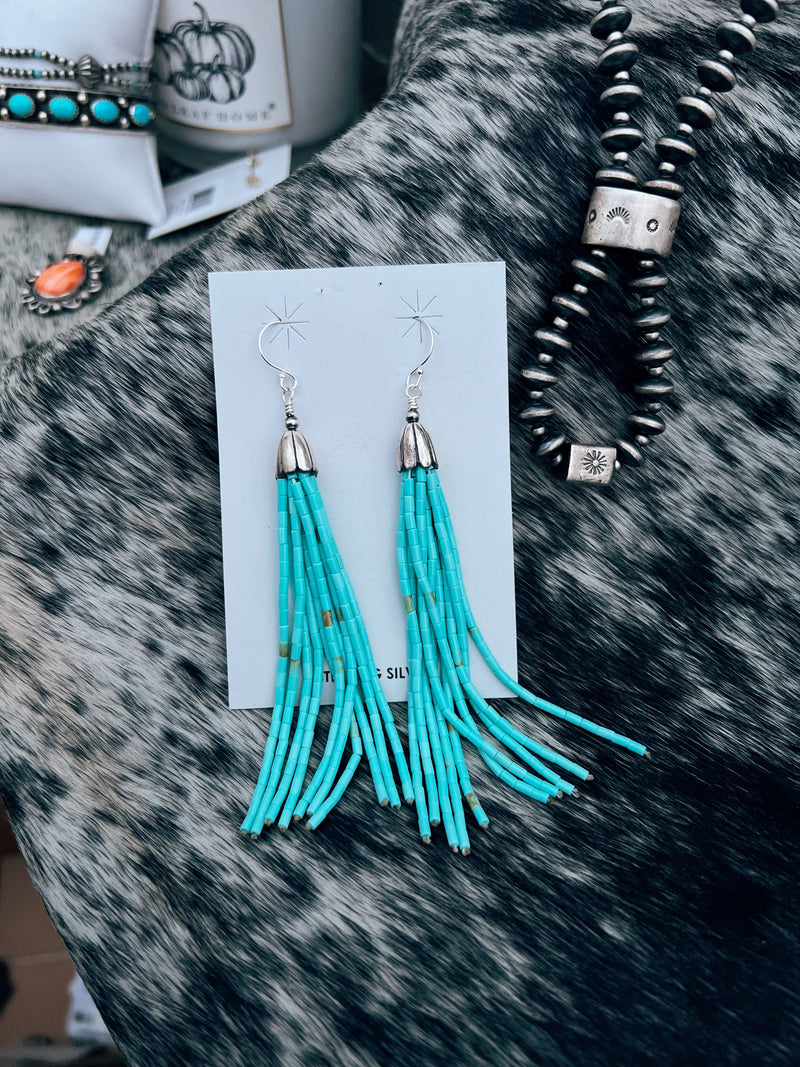The Turquoise Tassel Earrings