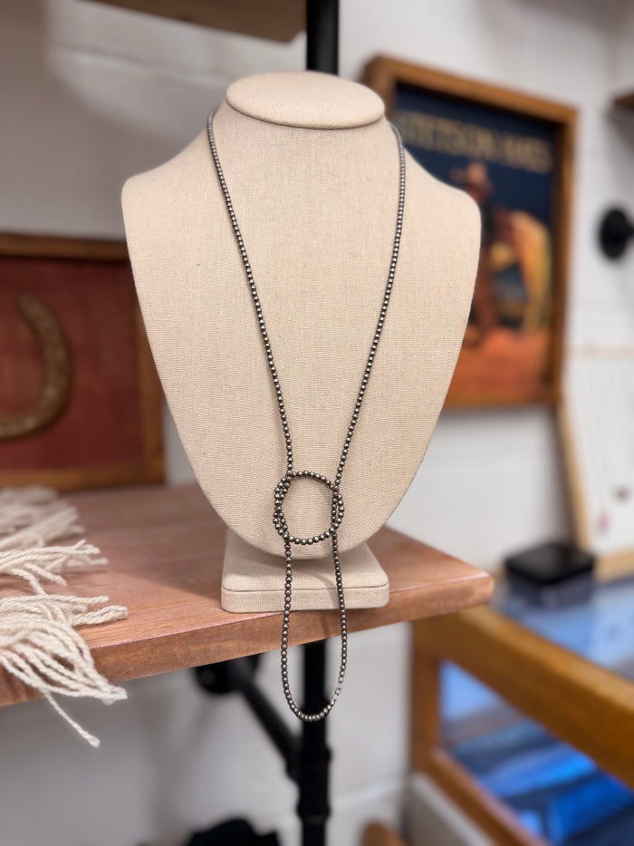 The Marg 3mm Long Silver Pearl Neklace