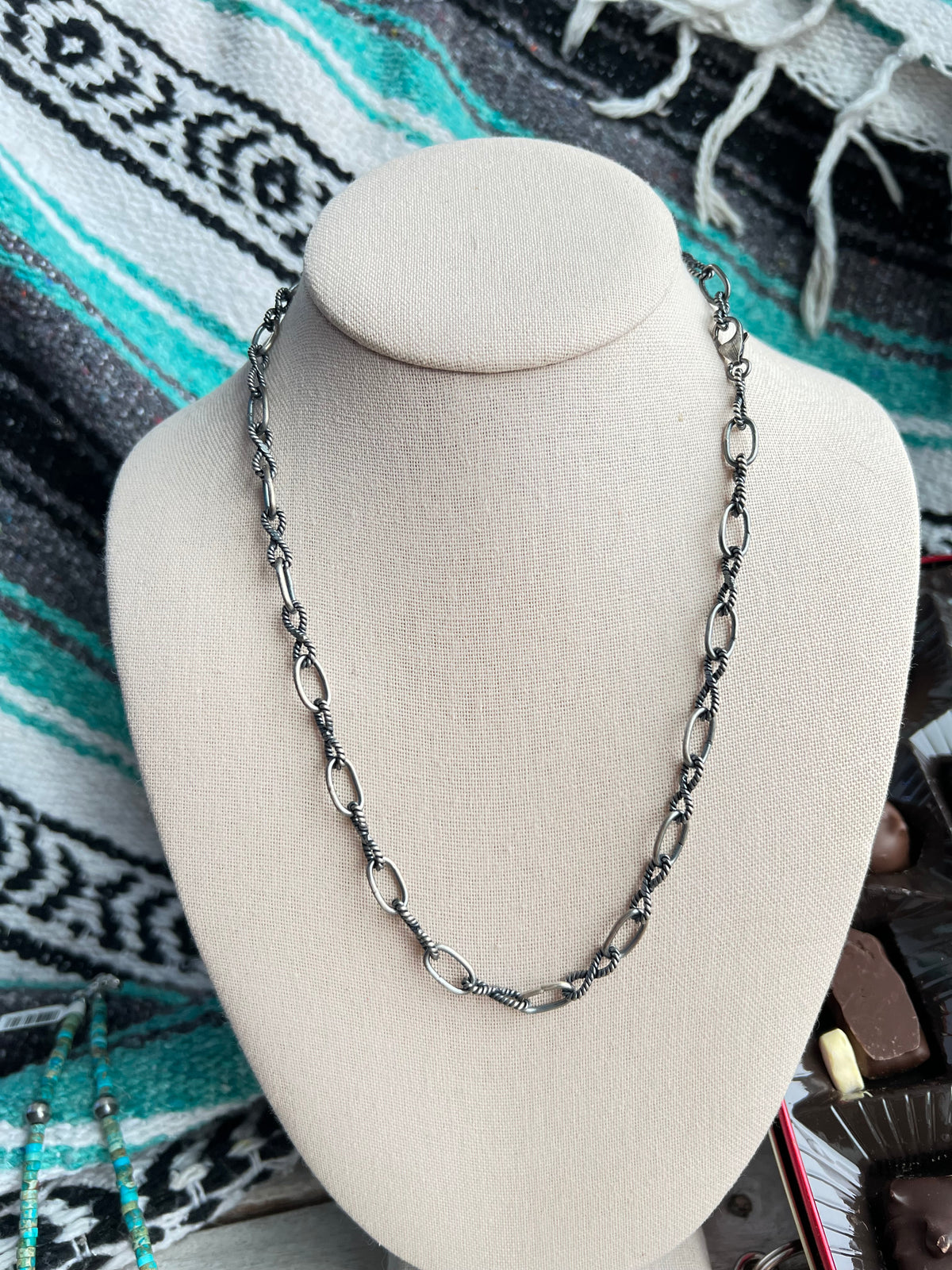 The Twisted Silver Linked Necklace