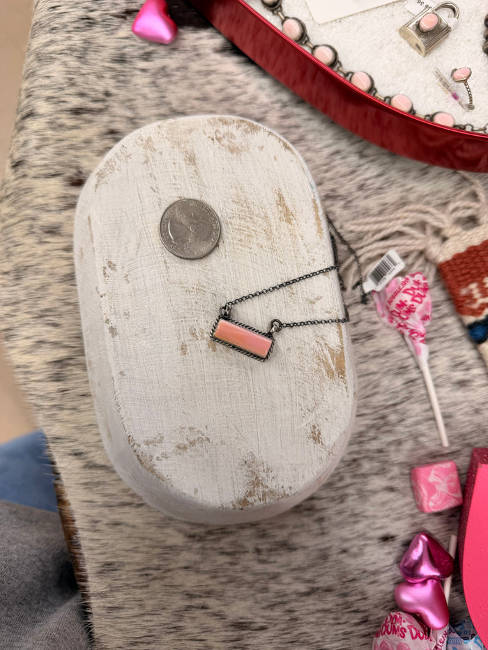 The Lottie Pink Conch Bar Necklace