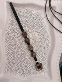 The Black Leather Concho Bracelet