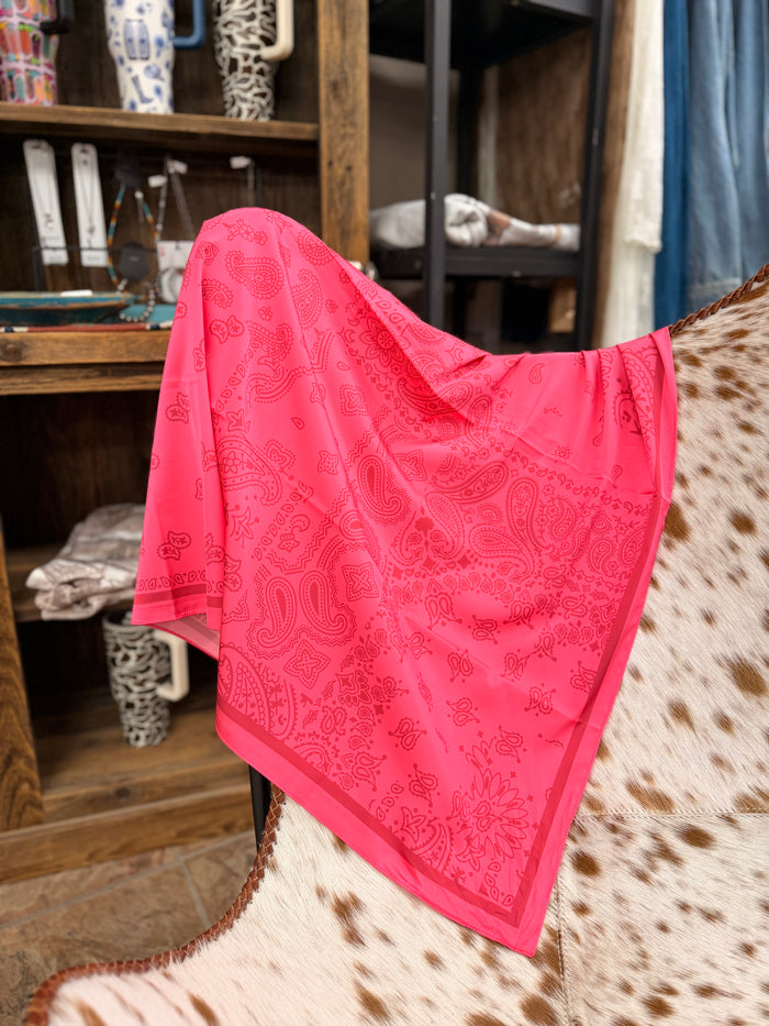 The pink Paisley Wild rag