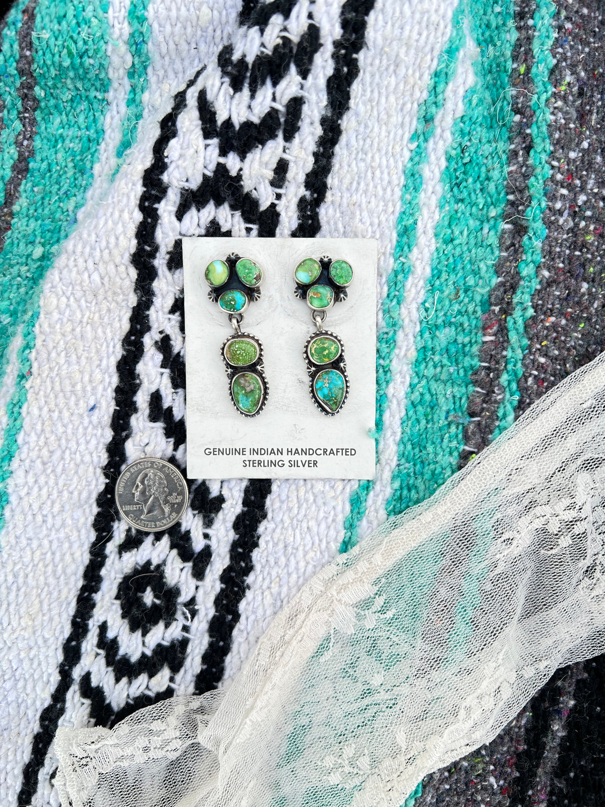 The 5 Stone Sonoran Gold Turquoise Earrings
