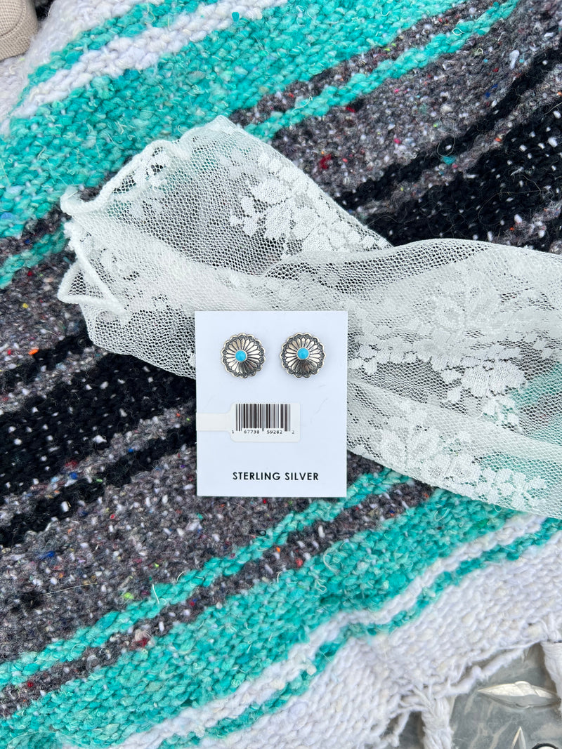 The Turquoise and Silver Concho Studs