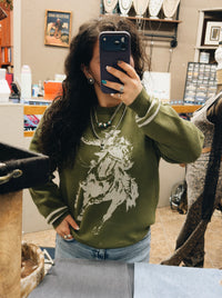 The wild & western olive sweater