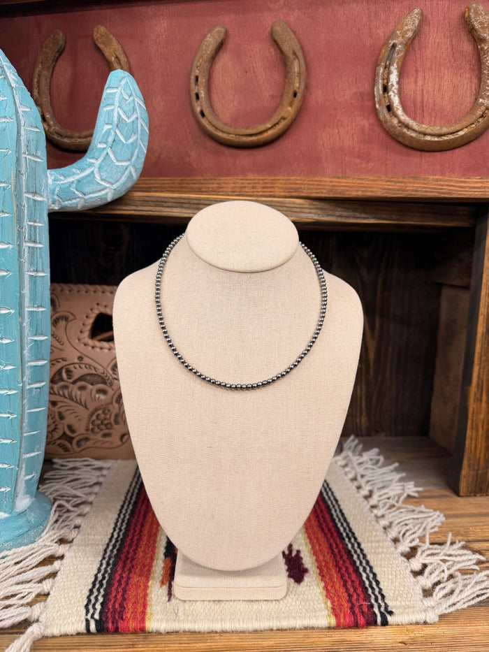 The 4mm Sterling silver pearl choker