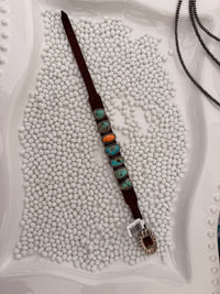 The Multi Stone Leather Bracelet