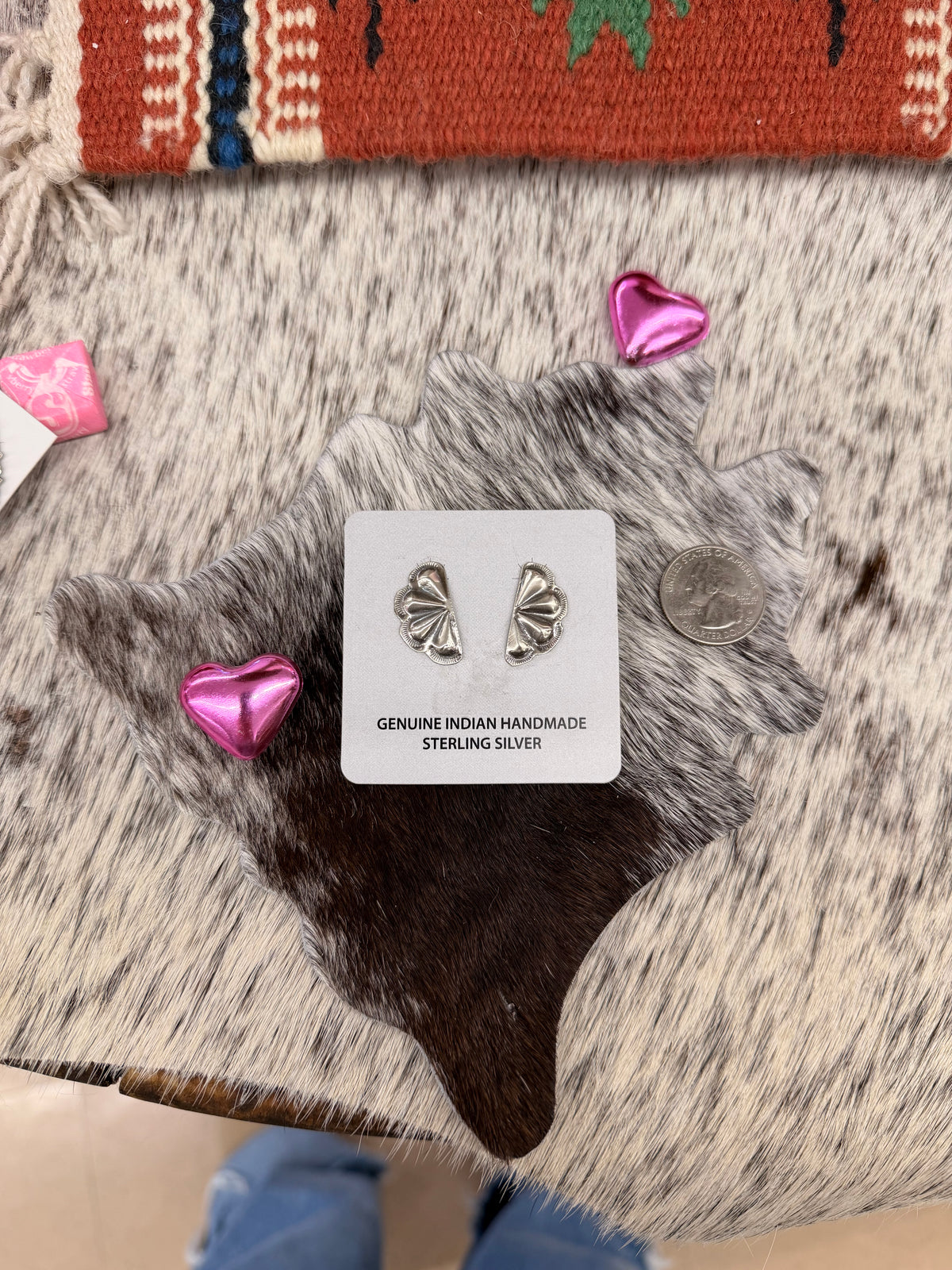 The Half Flower Cluster Concho Earrings