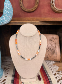 The Spiny Oyster x Sterling pearl necklace