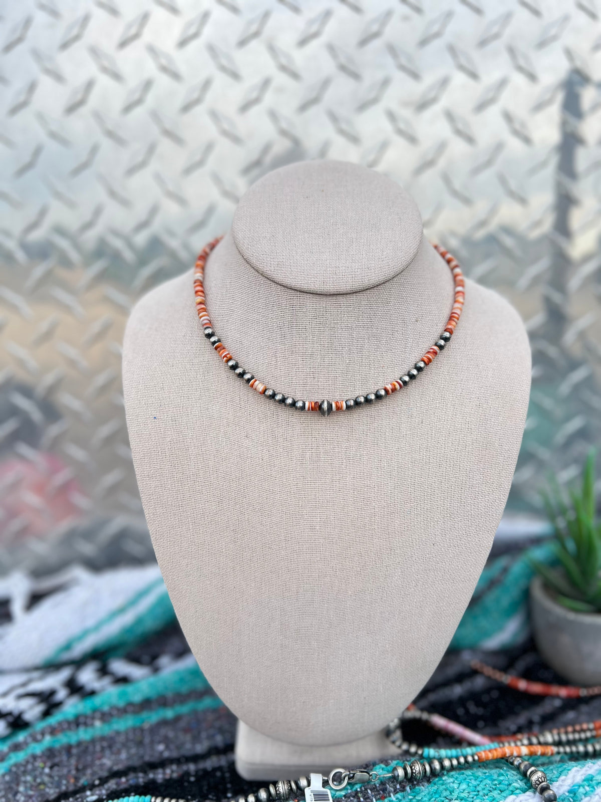 The Loretta Spiny choker w/ pearls