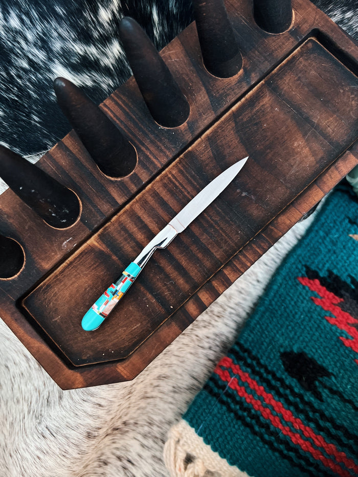 Small Turquoise Knife with Turquoise inlayed