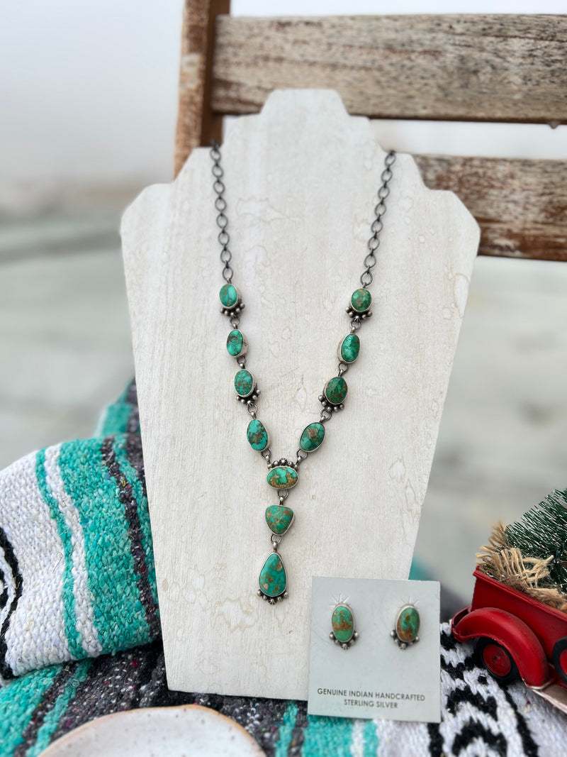 The Sonoran Gold Turquoise Statement Lariat Necklace