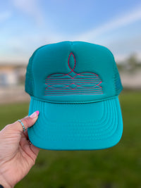 The Teal Boot Stitch Trucker