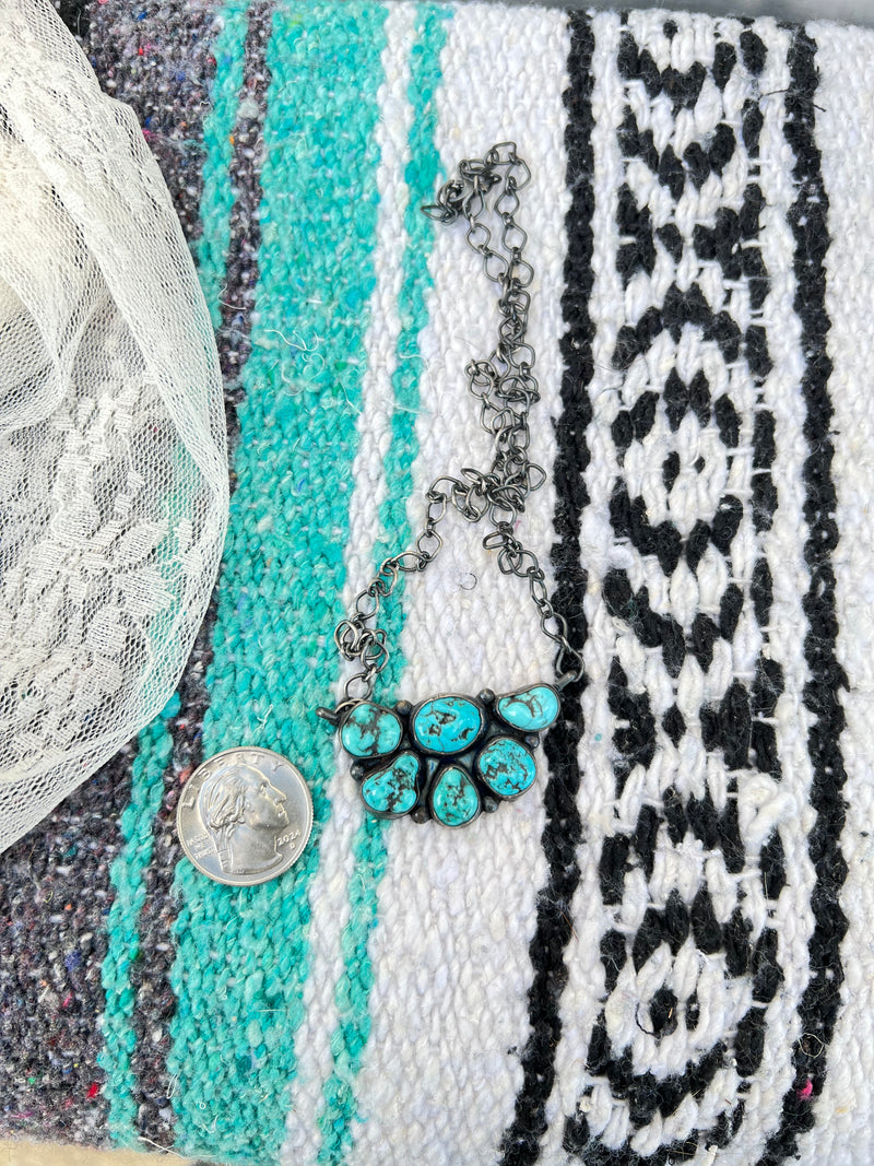 The Half Moon raw Turquoise Necklace