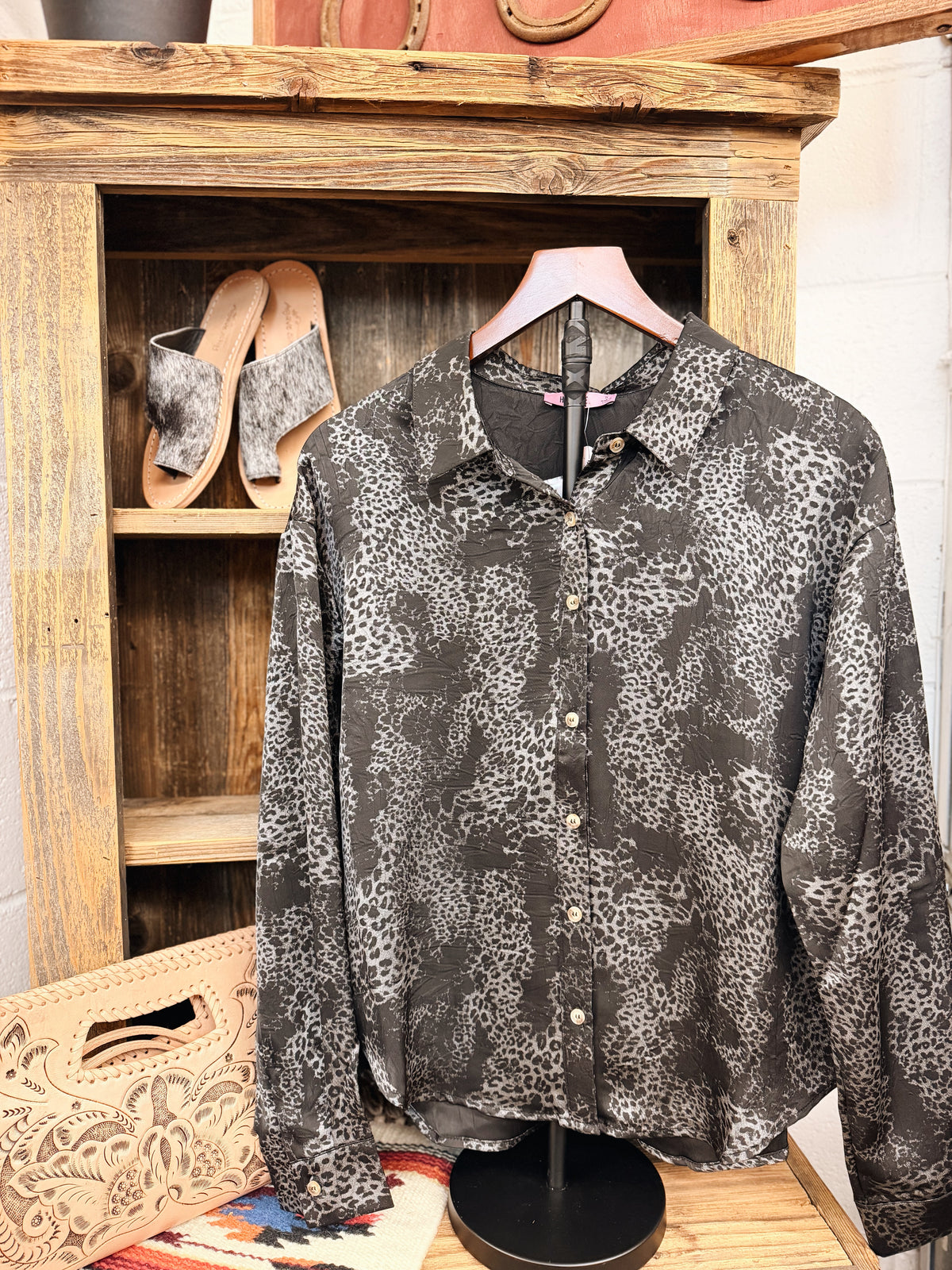 The Cheetah Long Sleeve Button down