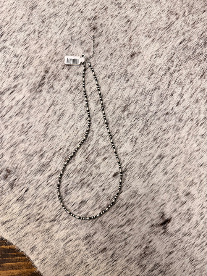 The Tina Torpedo Sterling Silver Pearl Beaded Necklace