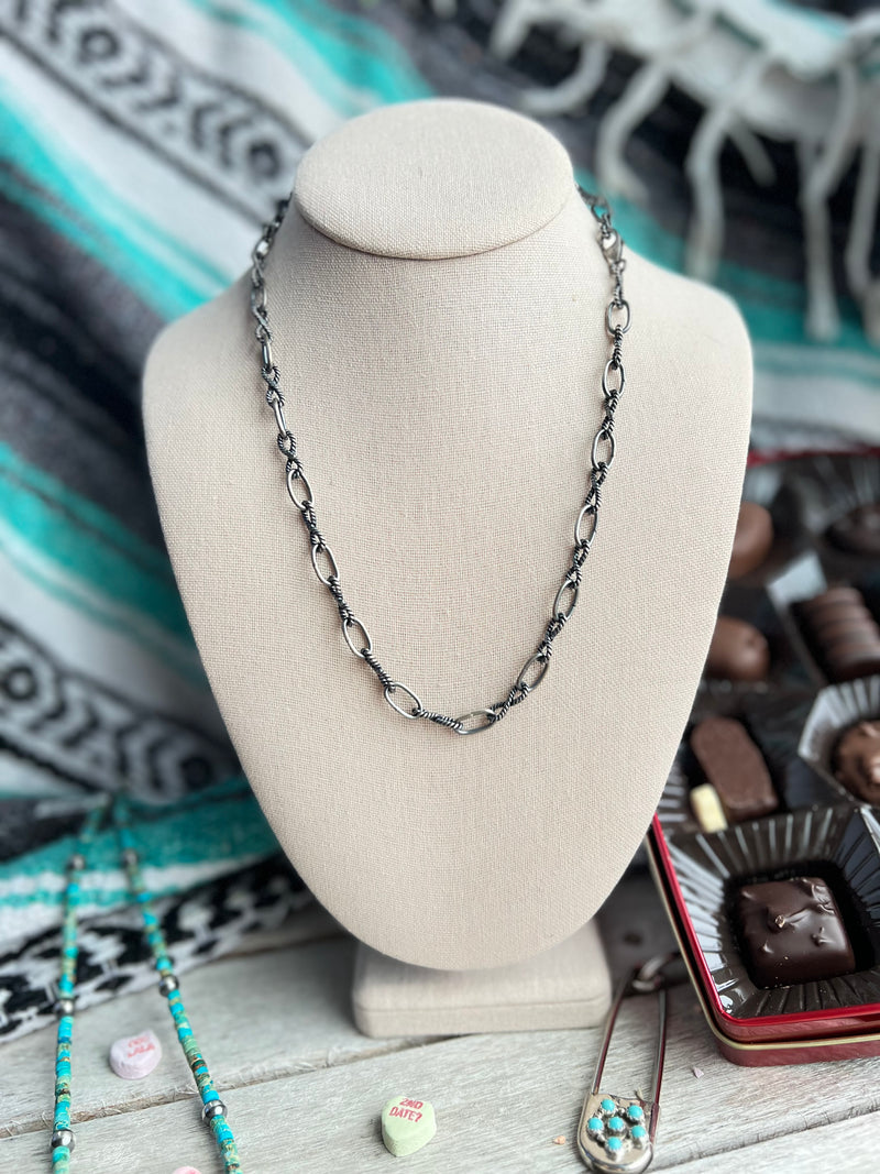 The Twisted Silver Linked Necklace