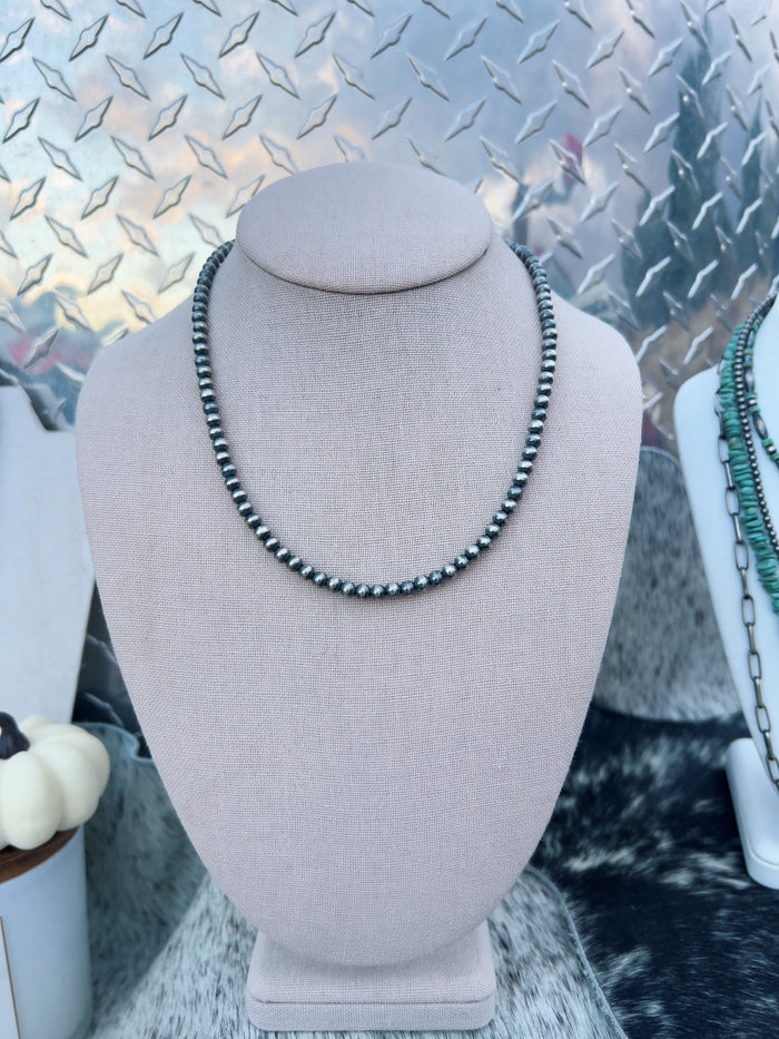 The 5mm 18" Silver Pearl Necklace
