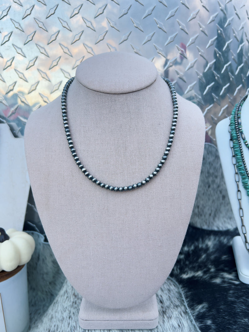 The 5mm 18" Silver Pearl Necklace