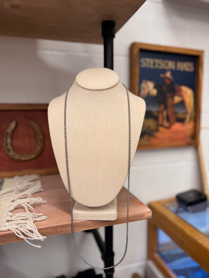 The Marg 3mm Long Silver Pearl Neklace