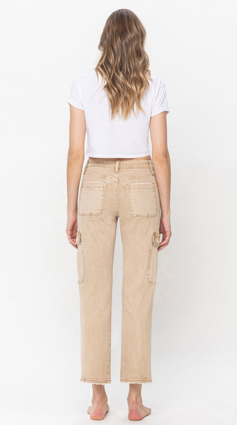 High Rise Cargo Relaxed Jeans