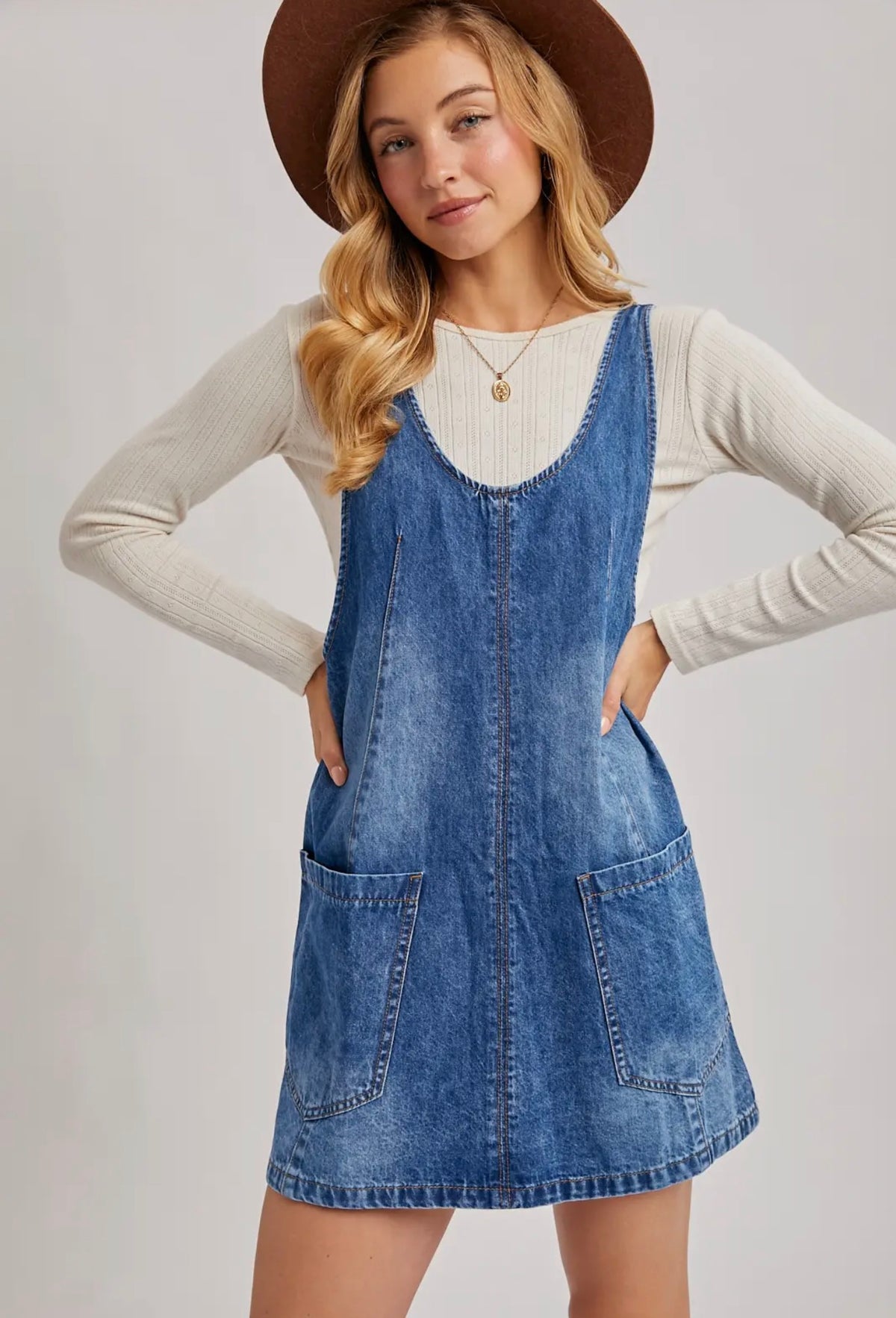 The Paisley Denim Overall Pocket Dress