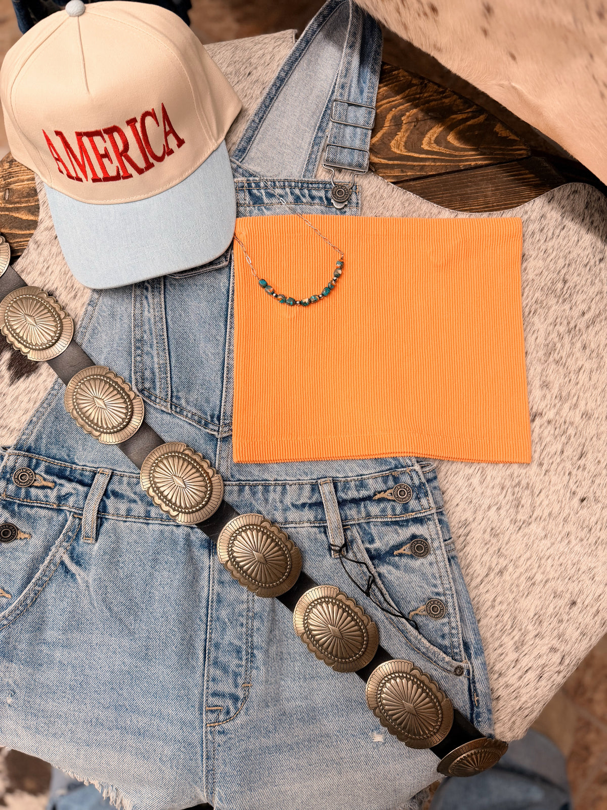 The Markie Orange Ribbed Tub top