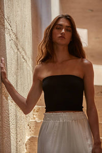 The Oaks Black Ribbed Tub Top