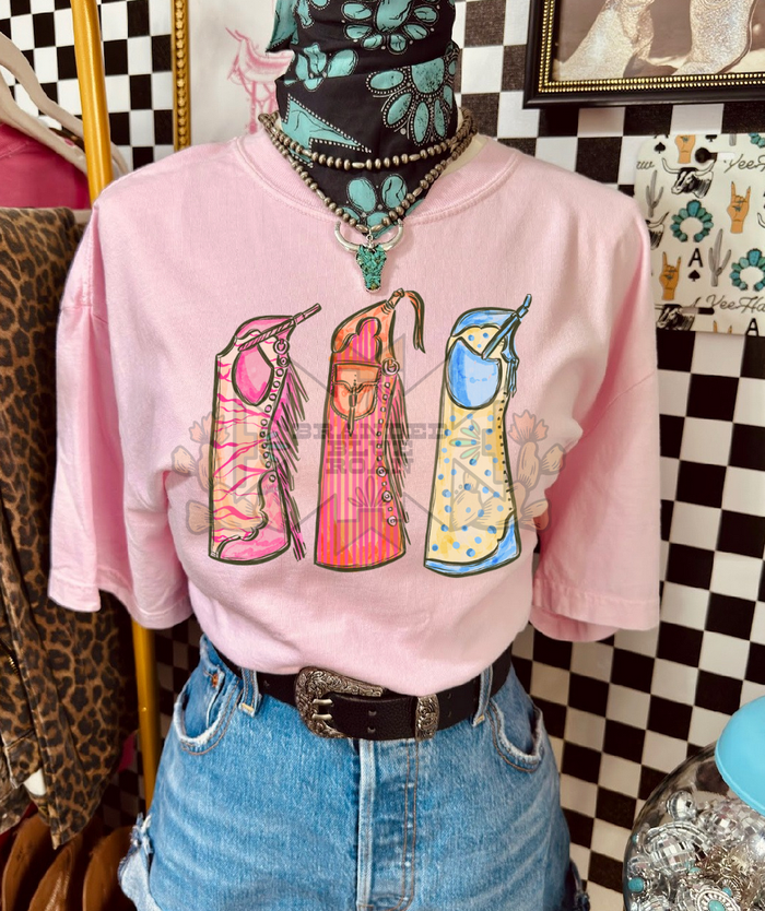 Pink Gal Chaps graphic tee