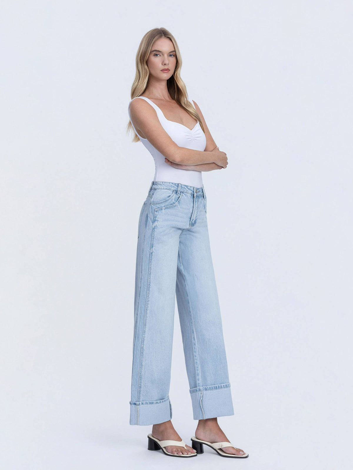 The Waycee Light Wash double seam Jeans