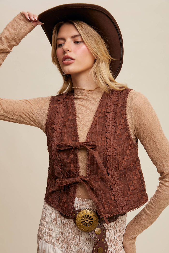 The Markie Carmel Embroidered Vest