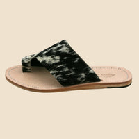 The Tanya Salt & Pepper Cowhide Sandal